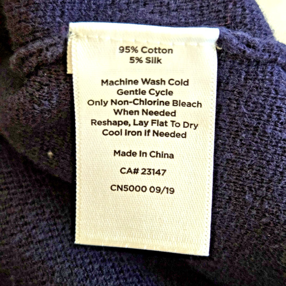 Talbots Sweater Womens S Navy Blue Cotton Silk Cardigan Nautical Classic Preppy - Picture 10 of 11